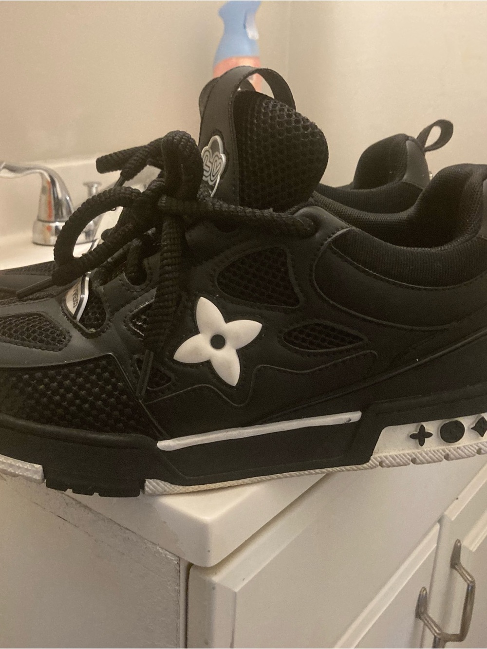 Louis Vuitton Black and White Men’s Trainer Sneakers